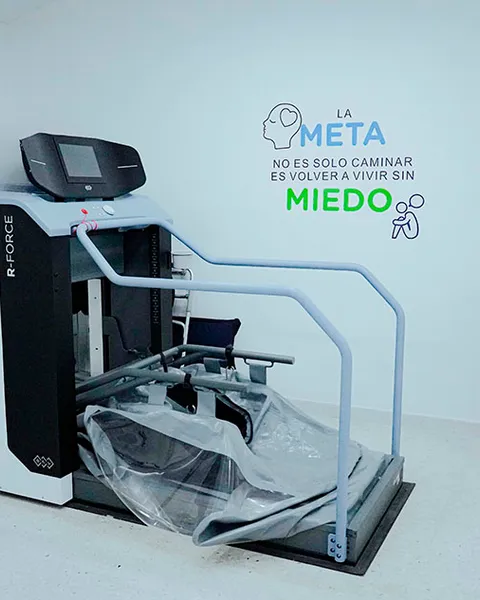 Caminadora antigravitacional R-Force en las instalaciones de MOVID